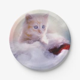 Weihnachten Kitten Pappteller