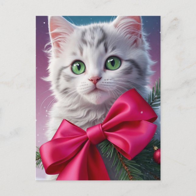 Weihnachten Kitten Postkarte (Vorderseite)