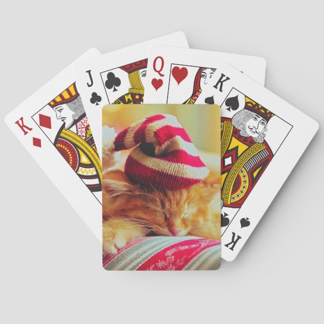 Weihnachten Kitten Spielkarten (Rückseite)