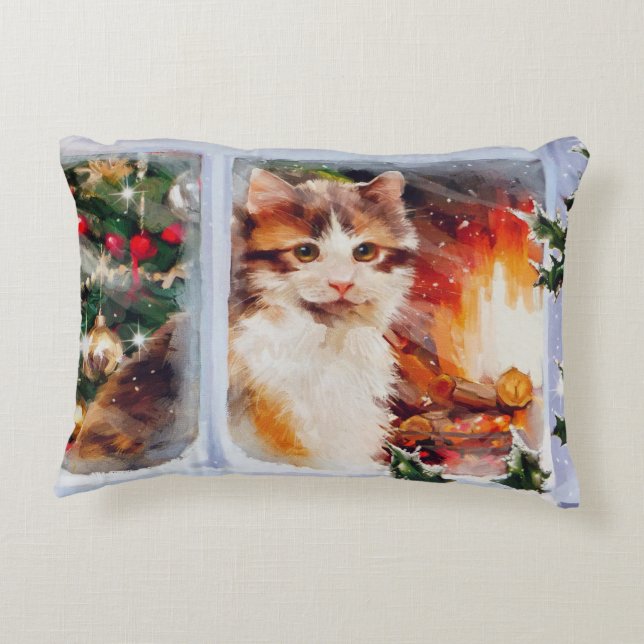 Weihnachten Kitten Zierkissen (Rückseite)