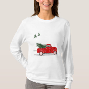 Weihnachten, kleiner roter Lkw, Langschläfer Lady T-Shirt