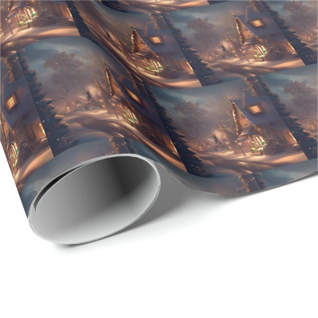 Weihnachten Kleinstadt 2 Geschenkpapier (Rolleneckpunkt)