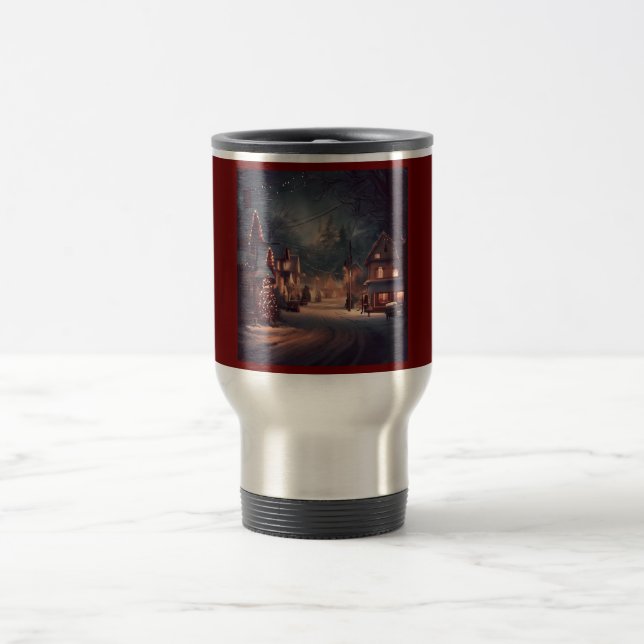 Weihnachten Kleinstadt 3 Reisebecher (Mittel)