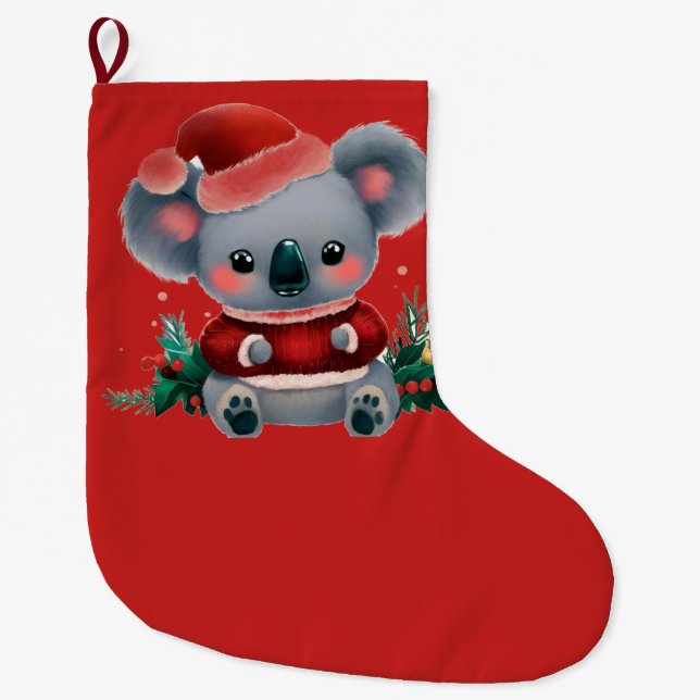 Weihnachten Koala 3 Großer Weihnachtsstrumpf (Vorderseite)