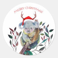 Weihnachten Koala mit Weihnachtsmannmütze
