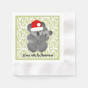 Weihnachten Koala und Joey Serviette