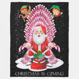 Weihnachten kommt der Weihnachtsmann Cane Candy Th Fleecedecke