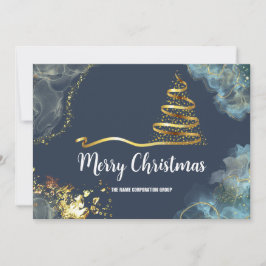 Weihnachten kommt, Marble Style Golden Company Einladung