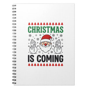 Weihnachten kommt Santa Schneemann Design Notizblock