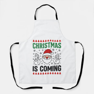 Weihnachten kommt Santa Schneemann Design Schürze