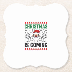 Weihnachten kommt Santa Schneemann Design Untersetzer