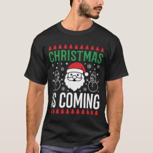 Weihnachten Kommt Santa Schneemann T-Shirt