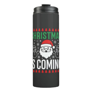 Weihnachten Kommt Santa Schneemann Thermosbecher