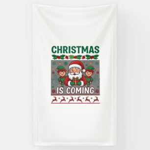 Weihnachten Kommt Weihnachtsmann Elfen Rentiere Banner