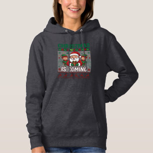 Weihnachten Kommt Weihnachtsmann Elfen Rentiere Hoodie