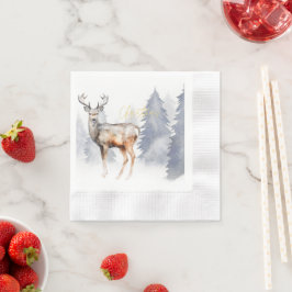 Weihnachten kommt zu uns, Rentier und Schneeflocke Serviette