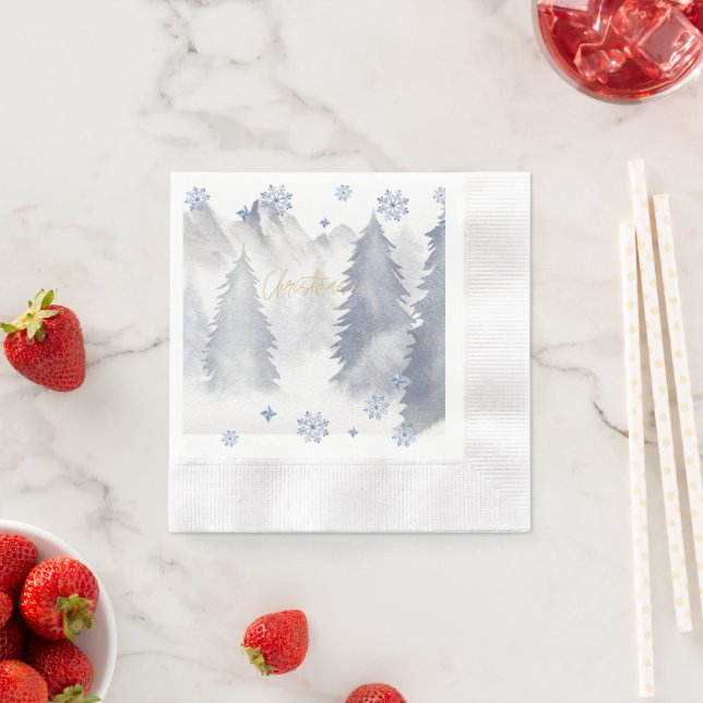 Weihnachten kommt zu uns, Schneeflocken Serviette (Beispiel)