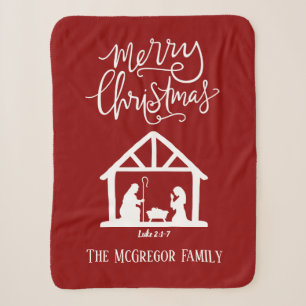 Weihnachten Krippe Rot Familienname Sherpadecke