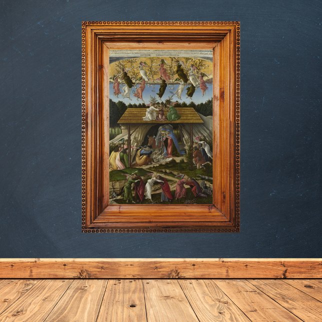 Weihnachten Krippe Sandro Botticelli Poster (Mystic Nativity by Sandro Botticelli Vintage Religious Christian Catholic Christmas Poster)