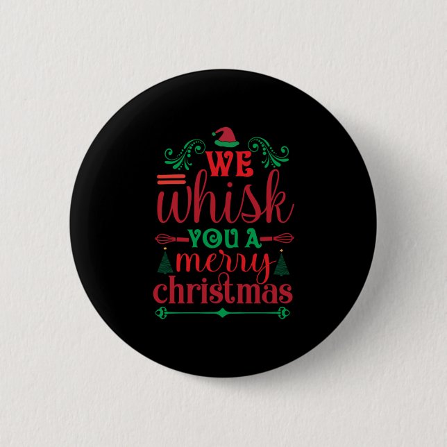 Weihnachten Kunst Wir flüstern Ihnen ein frohes We Button (Vorderseite)