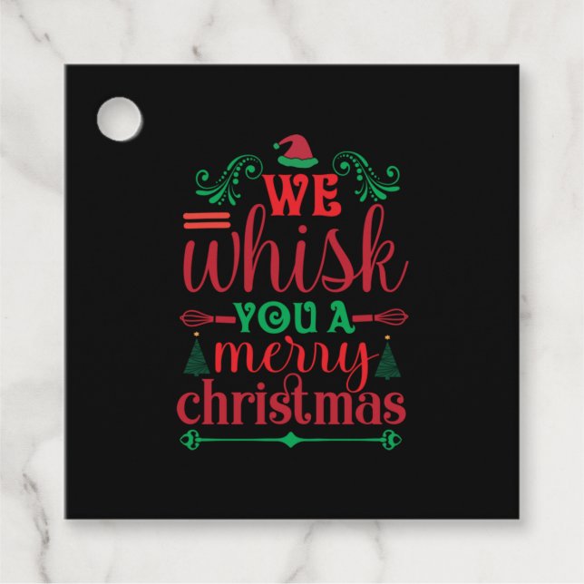 Weihnachten Kunst Wir flüstern Ihnen ein frohes We Geschenkanhänger (Vorderseite)