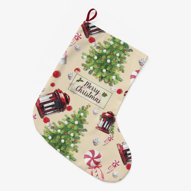 Weihnachten Kunstmuster Großer Weihnachtsstrumpf (Vorderansicht (hängend))