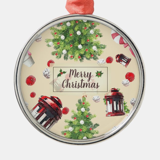 Weihnachten Kunstmuster Ornament Aus Metall (Vorne)