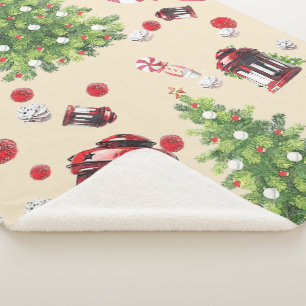 Weihnachten Kunstmuster Sherpadecke
