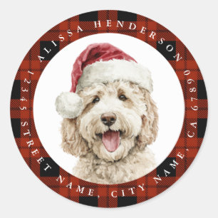 Weihnachten Labradoodle Runde Aufkleber