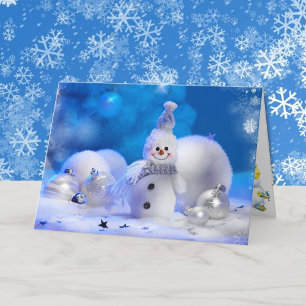 Weihnachten Lächeln Snowman Blau und Weiß