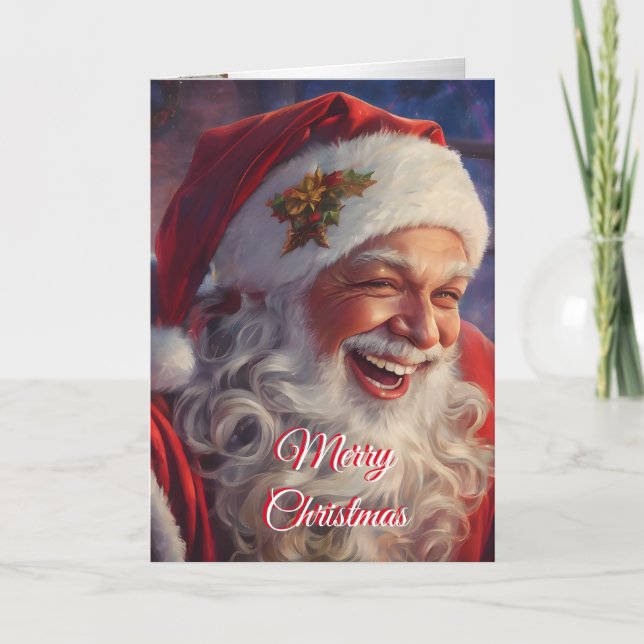Weihnachten lacht Weihnachtsmann (Vorderseite)