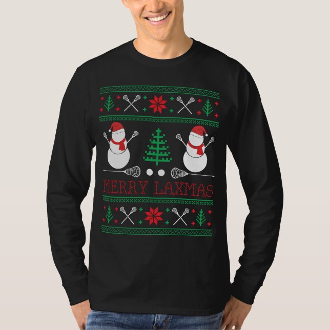 Weihnachten Lacrosse Lax Player Weihnachten Weihna T-Shirt (Vorderseite)