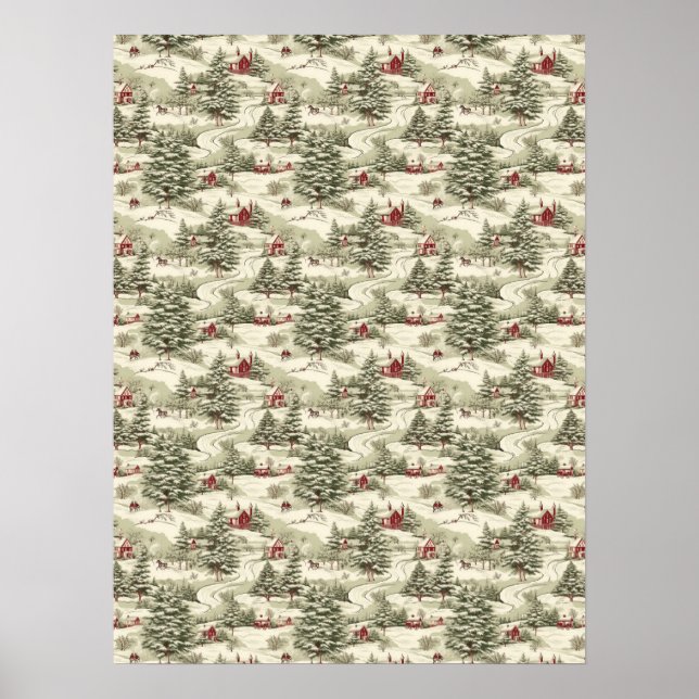 Weihnachten Land Winterlandschaft Poster (Vorne)