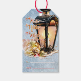 Weihnachten Lantern Warme Urlaubswünsche Geschenkanhänger
