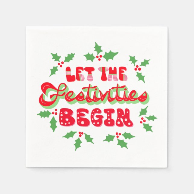 Weihnachten Lass Die Feierlichkeiten starten Sie d Serviette (Vorderseite)