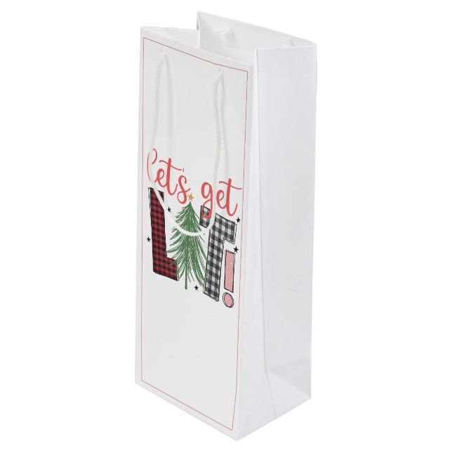 Weihnachten Lasse Spaß Geschenktüte Für Weinflaschen (Vorderseite Schrägansicht)