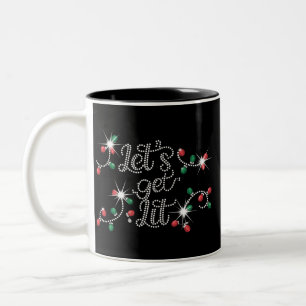 Weihnachten Lasst uns Rhinestone Mega Bling leucht Zweifarbige Tasse