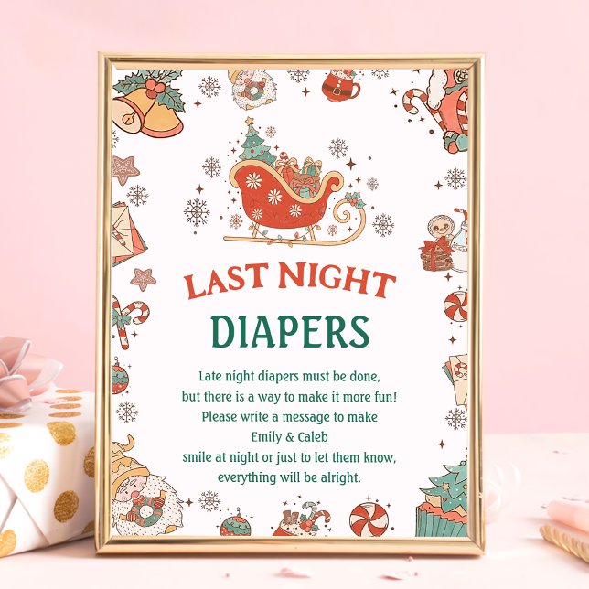 Weihnachten "Last Night Diapers" Baby Showspiel Poster (Von Creator hochgeladen)