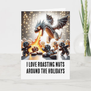 Weihnachten: Lebkuchen Dragon Roasting Nuts Karte