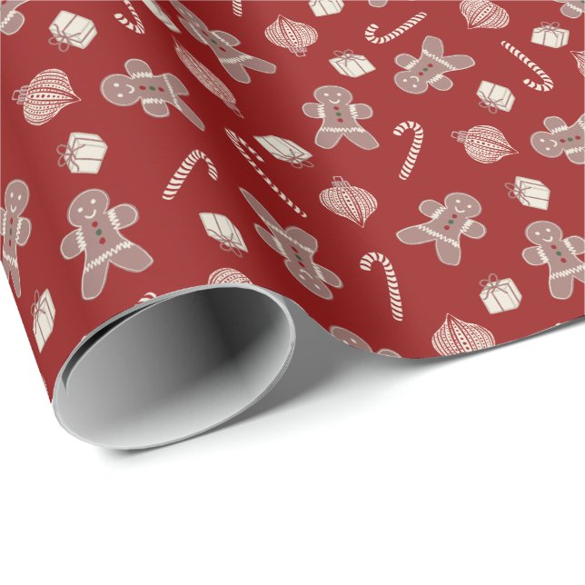 Weihnachten Leckereien und Freude am Crimson - Leb Geschenkpapier (Rolleneckpunkt)