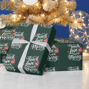 Weihnachten lehren Liebe und fröhlich sein Lustige Geschenkpapier