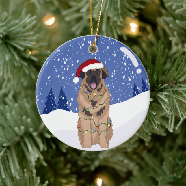 Weihnachten Leonberger  Keramik Ornament (Baum)