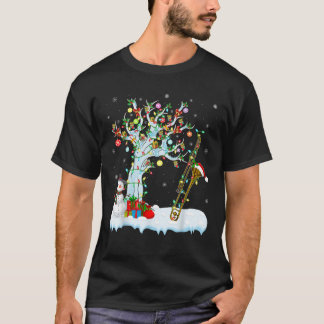 Weihnachten Leuchtturm Santa Musician Musical Trom T-Shirt