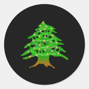 Weihnachten Libanesischer Baum Libanon Fahne Weihn Runder Aufkleber