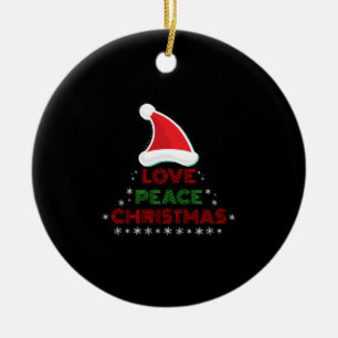Weihnachten - Liebe, Frieden, Weihnachten - Weihna Keramik Ornament