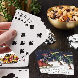 Weihnachten, Liebe Ice Skaten Spielkarten