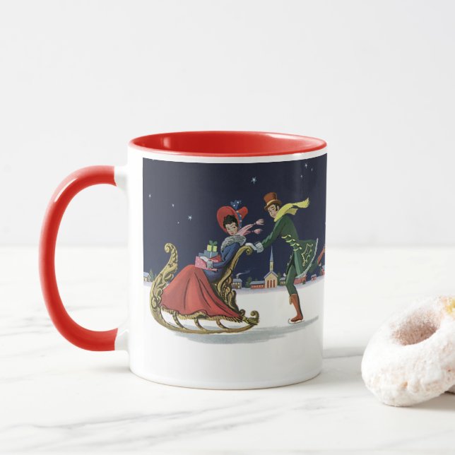 Weihnachten, Liebe Ice Skaten Tasse (Mit Donut)