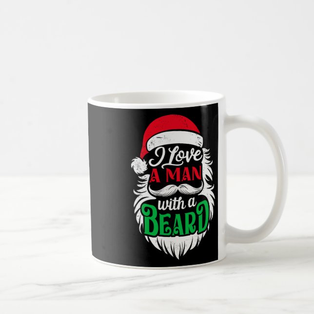 Weihnachten Liebe ich einen Mann mit Bart Funny Sa Kaffeetasse (Rechts)