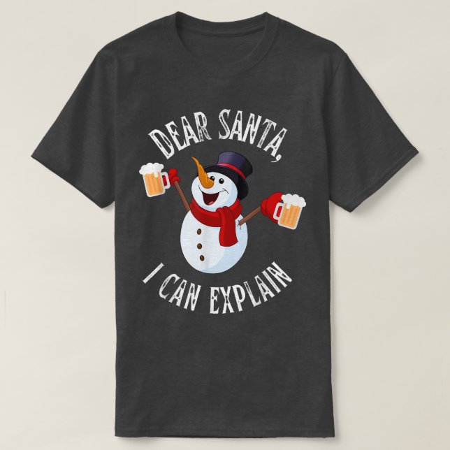 Weihnachten Liebe Santa I Can Eplain Funny Snowman T-Shirt (Design vorne)