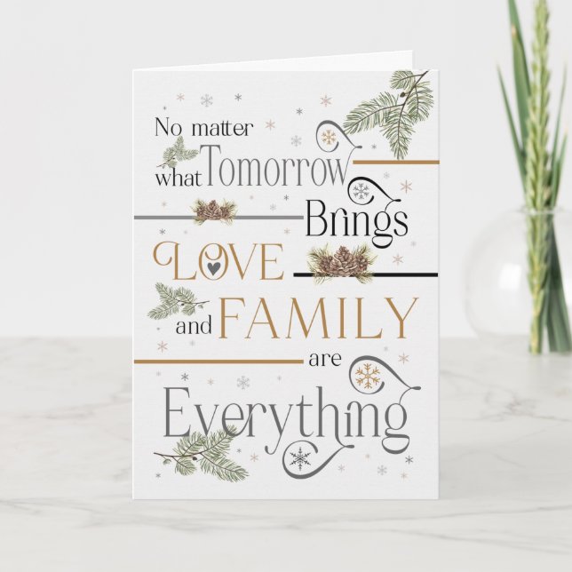 Weihnachten Liebe und Familie sind alles Pinien (Vorderseite)